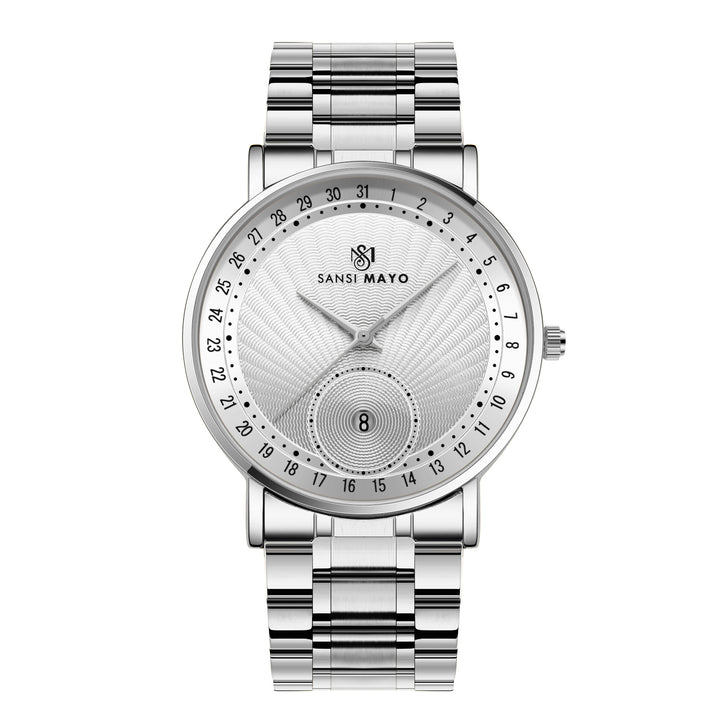Sansi Mayo Axis Classic Stainless Steel Watch — White Edition