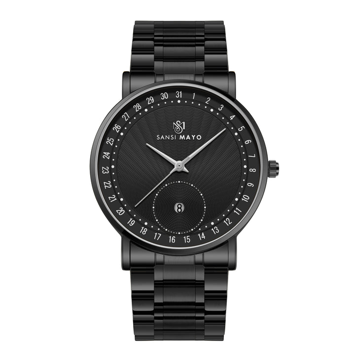 Axis Bold Black Quartz with Date Dial