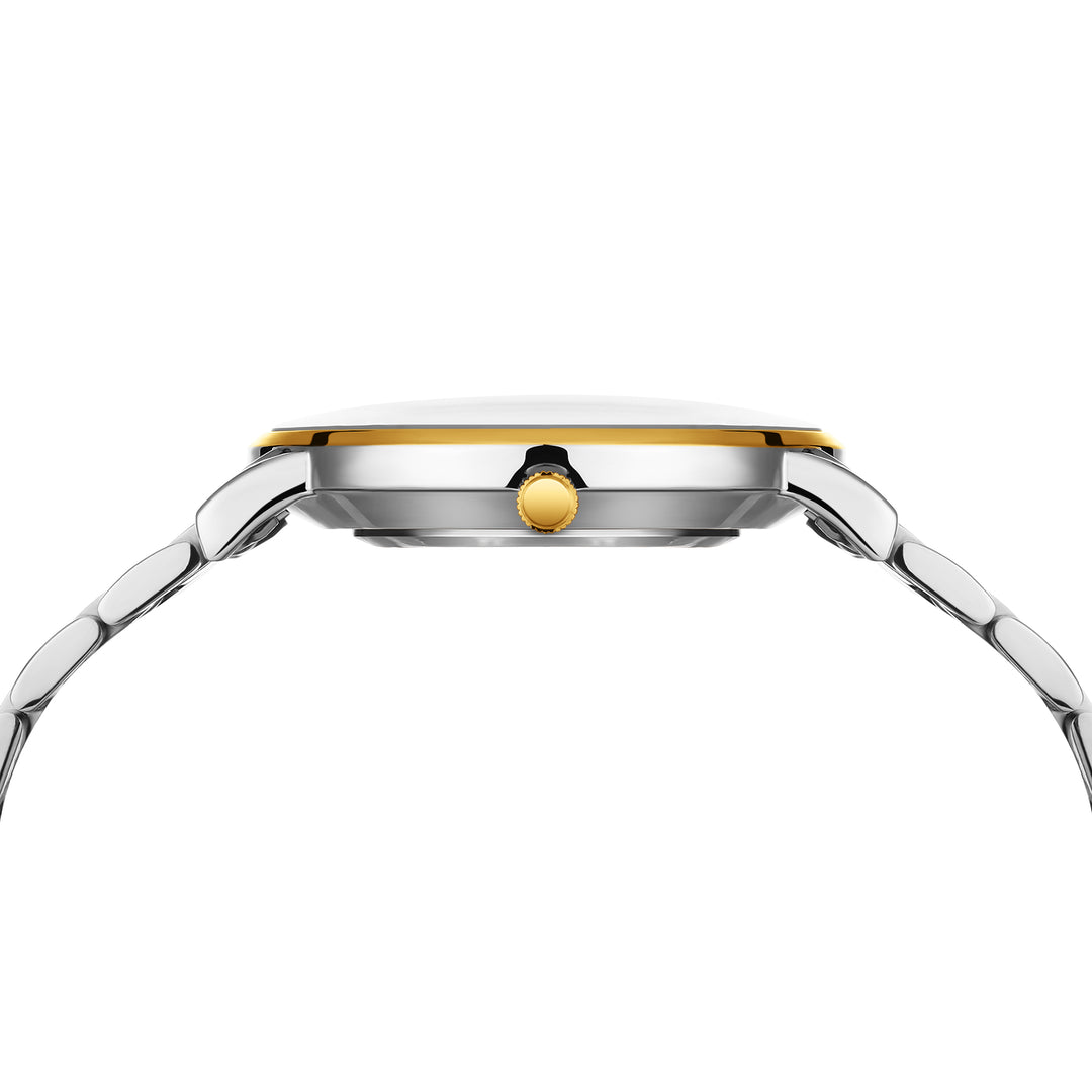 Sansi Mayo Axis Two-Tone Silver & Gold Stainless Steel Watch — Black Dial