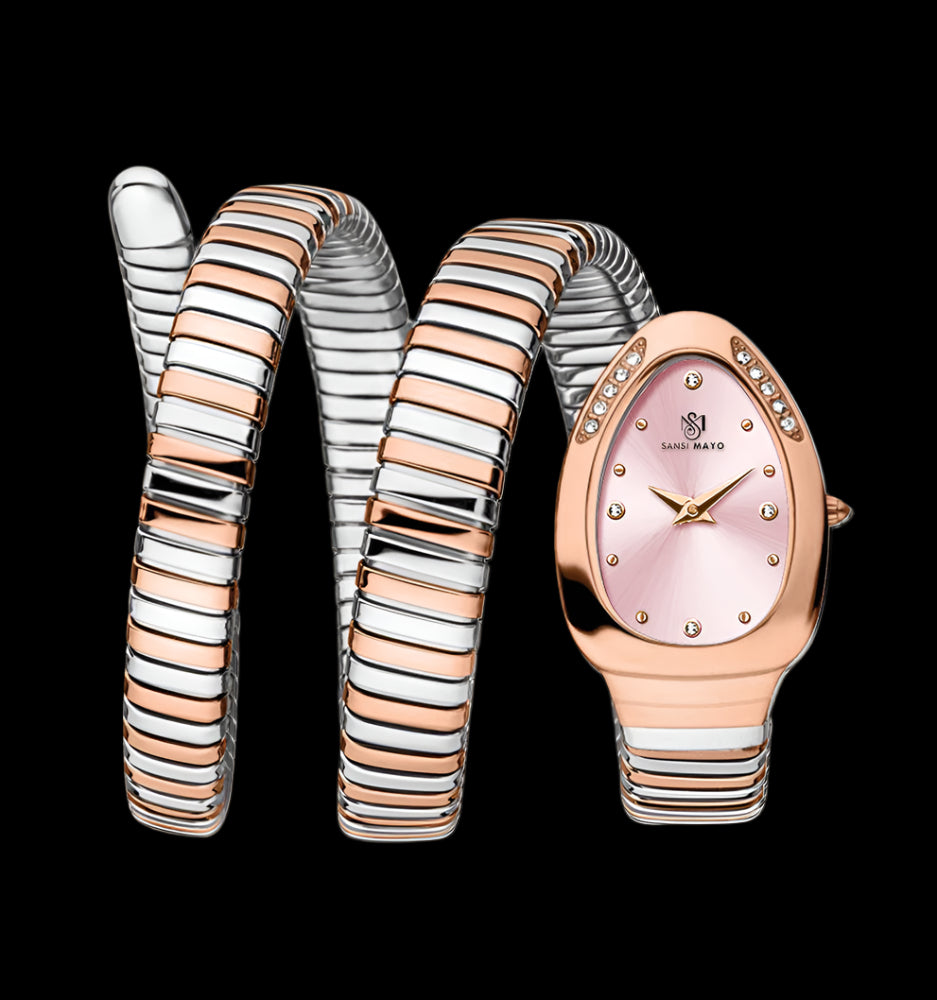 Snake Stone Pink Rose Analog