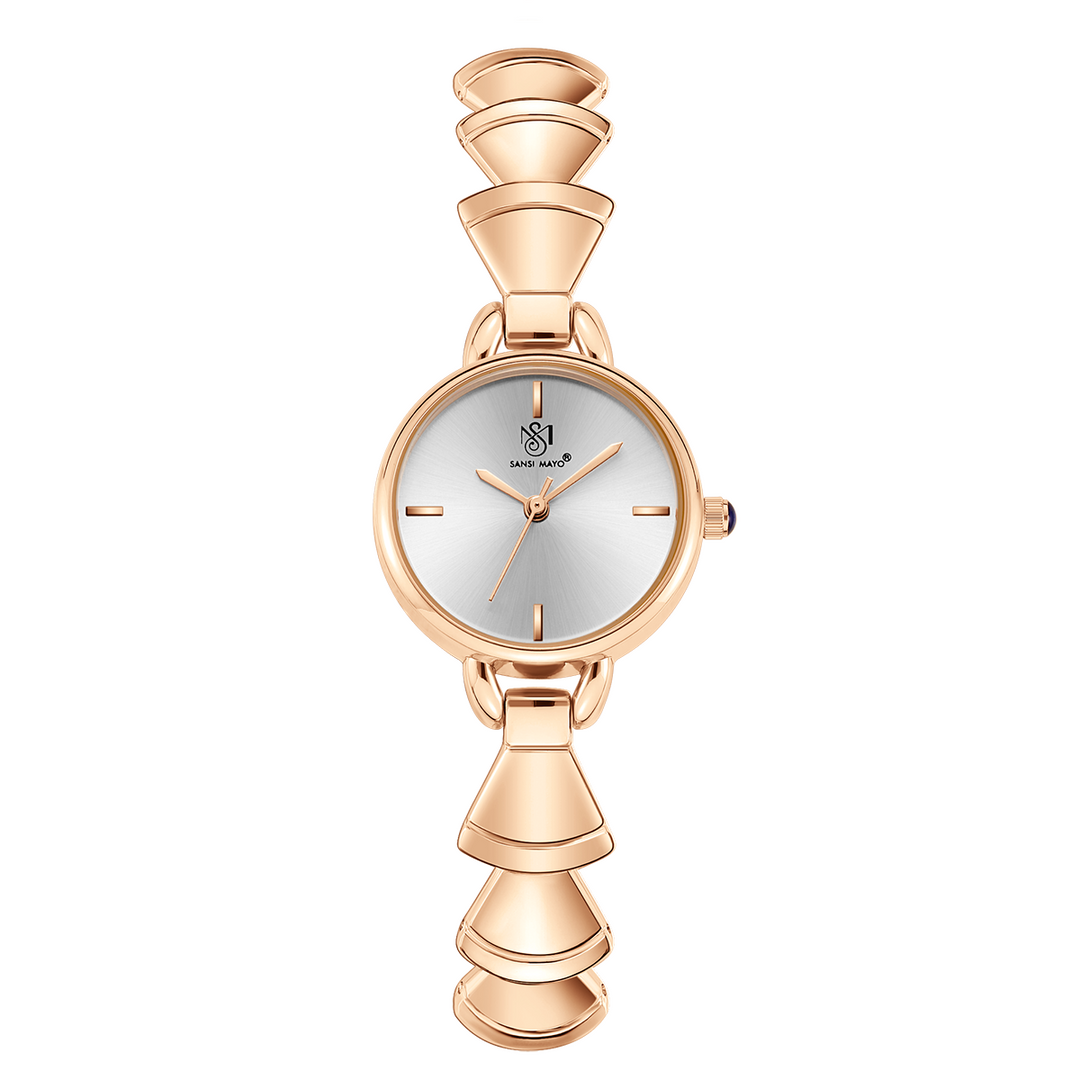 Sansi Mayo Flare Watch — Bell Band Edition (Rose Gold, Grey Dial)