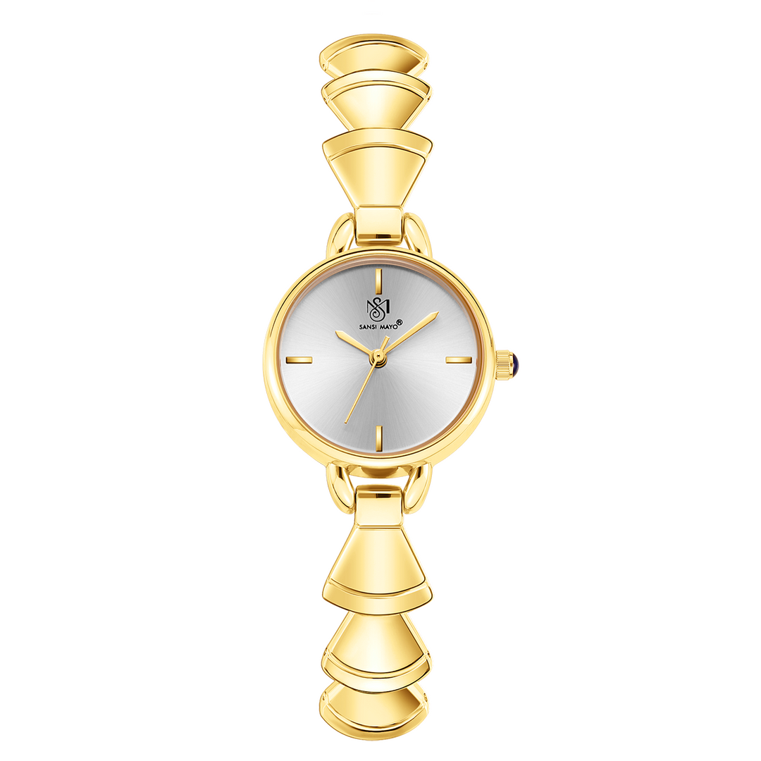 Sansi Mayo Flare Watch — Bell Band Edition (Gold, Grey Dial)