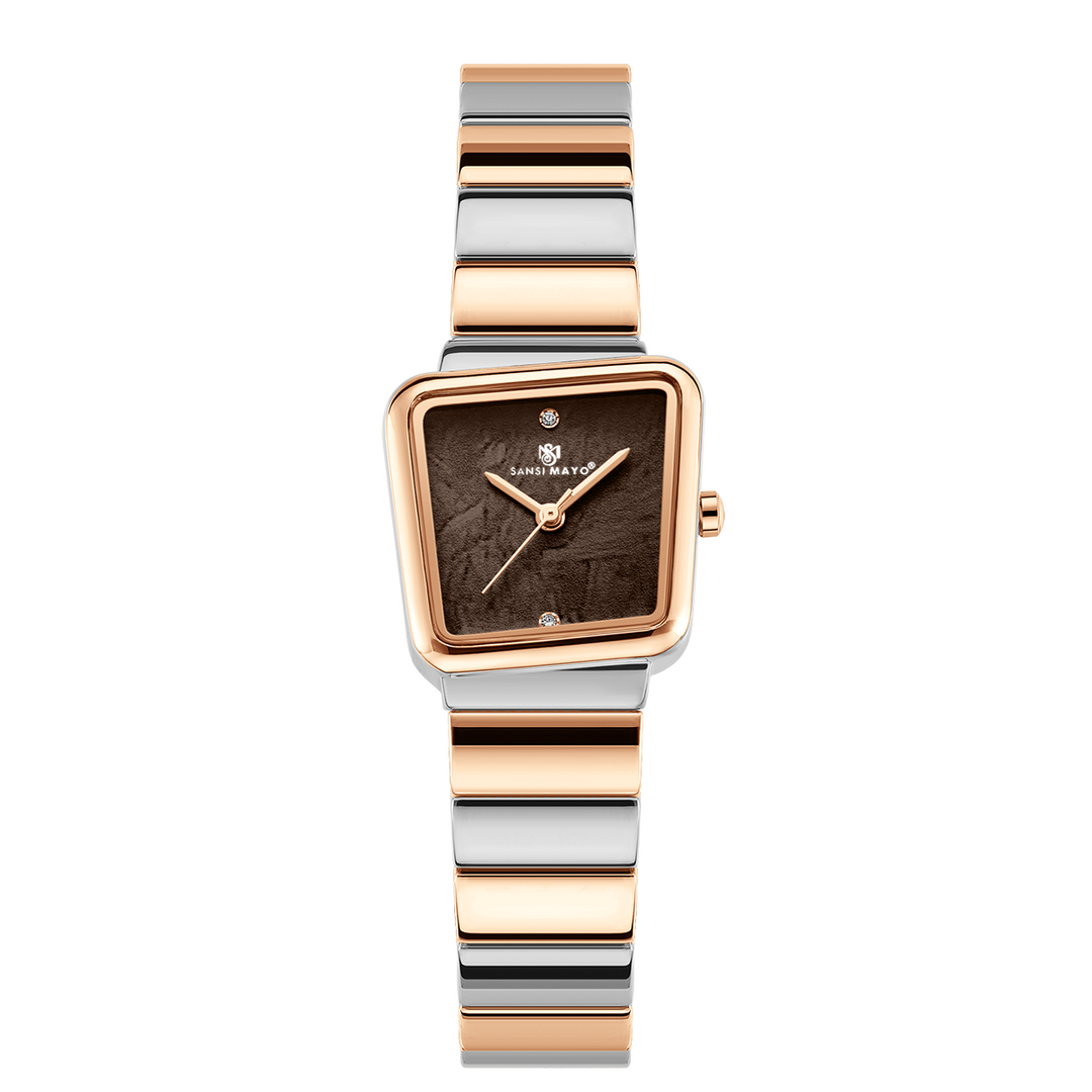 Sansi Mayo Lina Watch — silver Rose Gold Edition (Brown Dial)