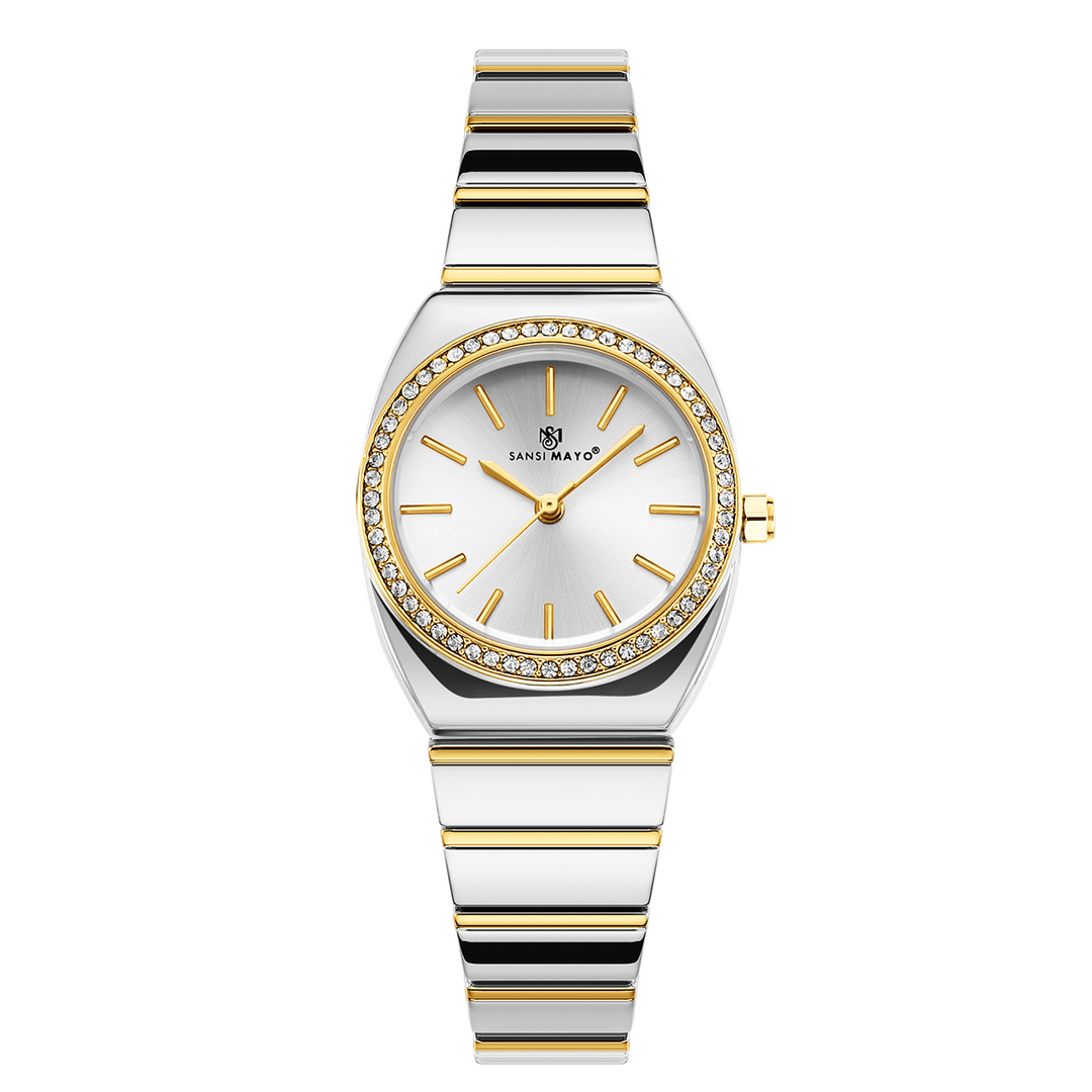 Sansi Mayo Women's Watch — Egyptian Stone MIKA Edition (Grey Dial, Two Tone silver Gold)