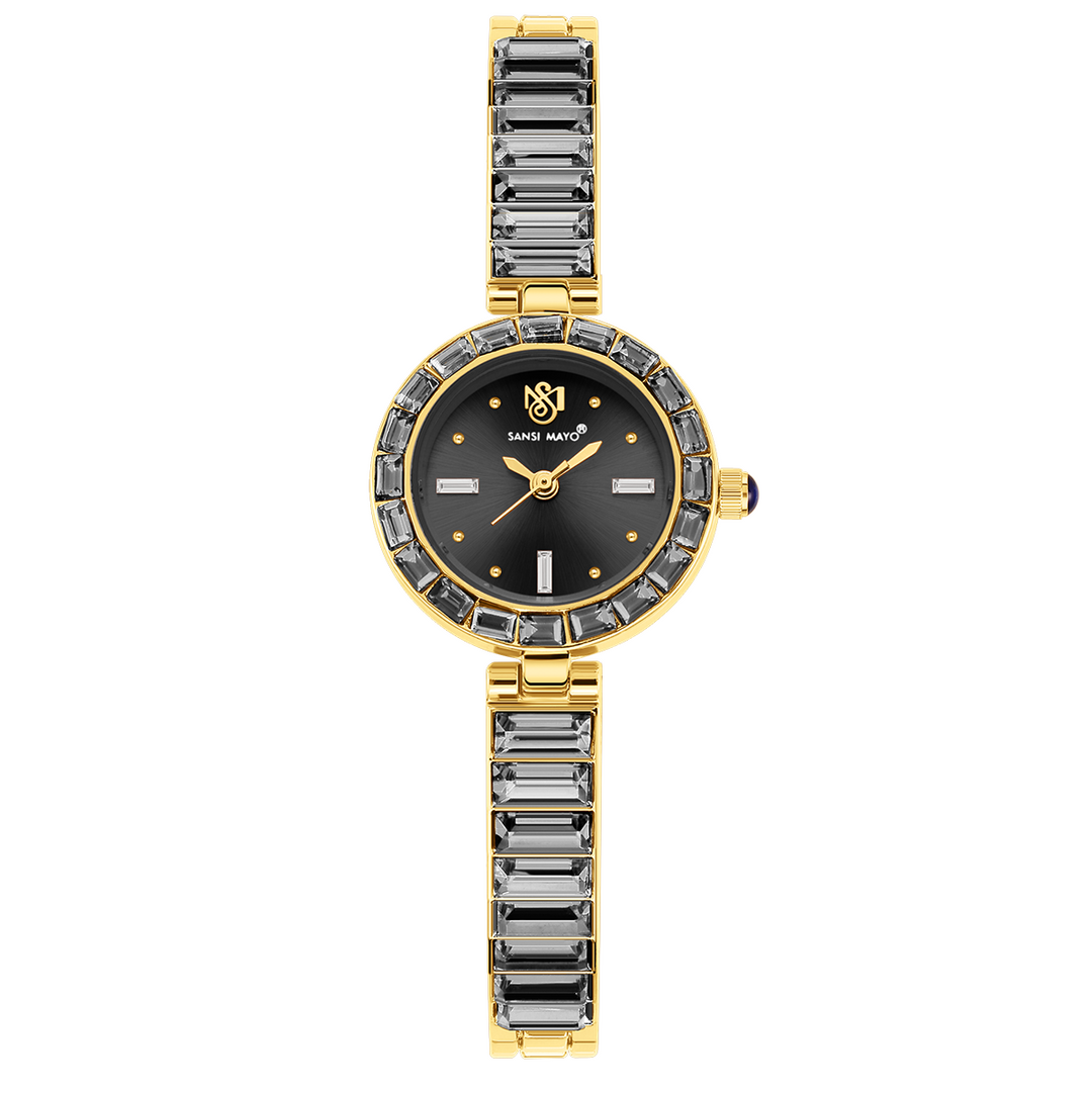 Sansi Mayo Infinity Watch — Egyptian Stone Edition (Black Dial, Gold)
