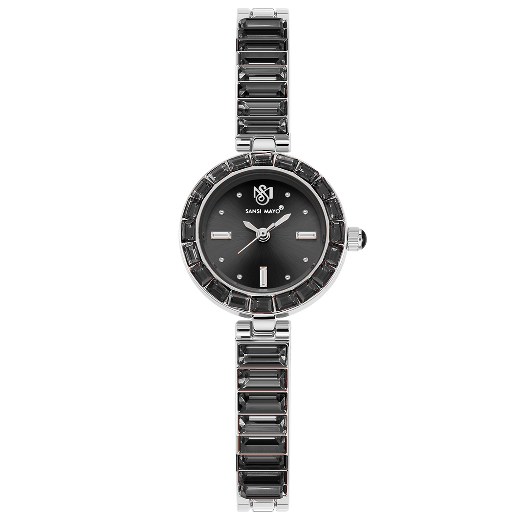 Sansi Mayo Infinity Watch — Egyptian Stone Edition (Black Dial, silver)