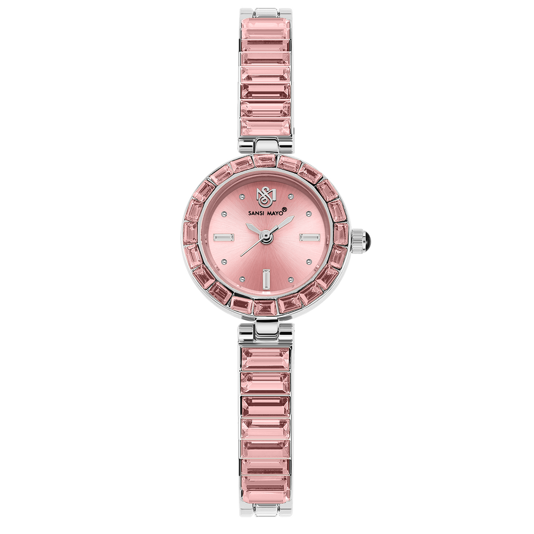 Sansi Mayo Infinity Watch — Egyptian Stone Edition (Pink Dial, silver)