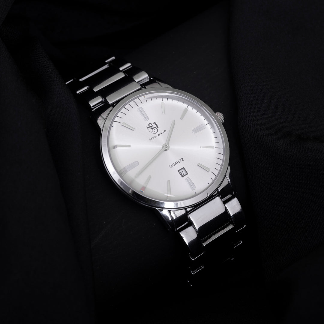 Nero Silver Steel Wrist Watch