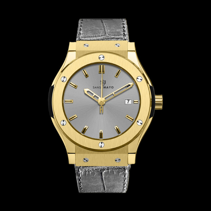 Hanry Graphite Grey Leather Analog