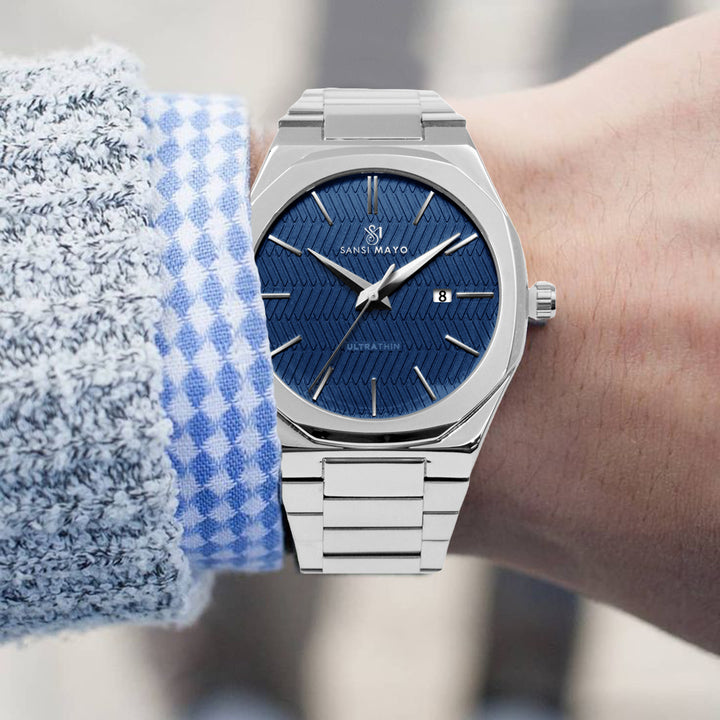 Brauo Navy Silver Analog