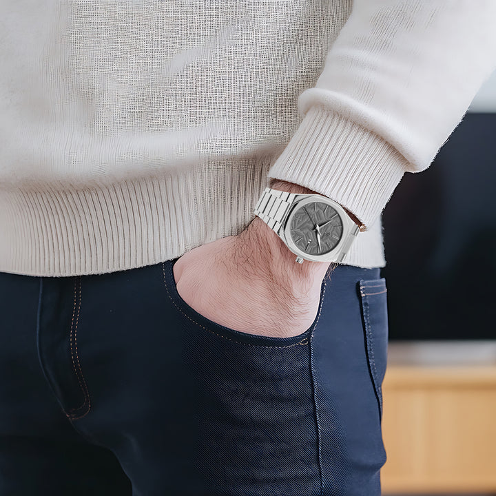 Ridox Ash Grey Two-Tone Steel Analog