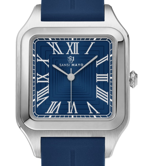 Mojo Navy Blue Square Magnetic Analog