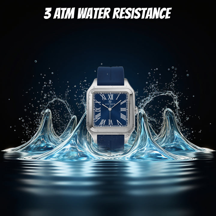 Mojo Navy Blue Square Magnetic Analog