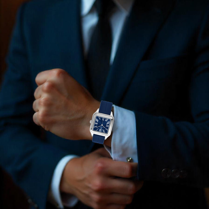 Mojo Navy Blue Square Magnetic Analog