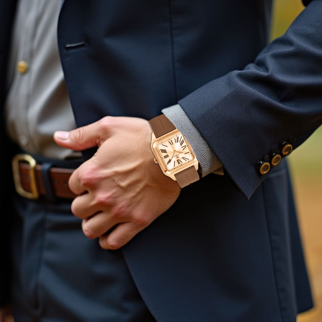 Albert Rose Gold Square Analog