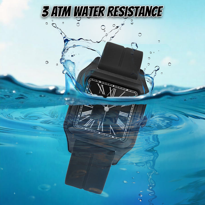 Albert Onyx Black Square Analog