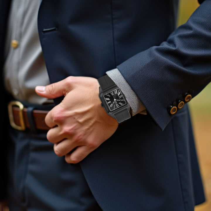 Albert Onyx Black Square Analog