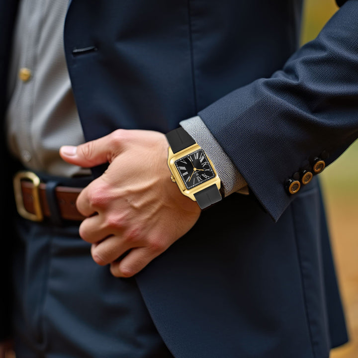 Albert Obsidian Black Square Analog