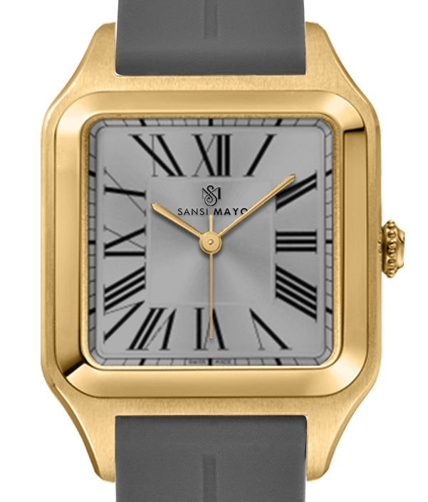 Albert Graphite Grey Square Analog