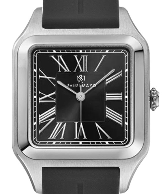 Albert Charcoal Black Square Analog