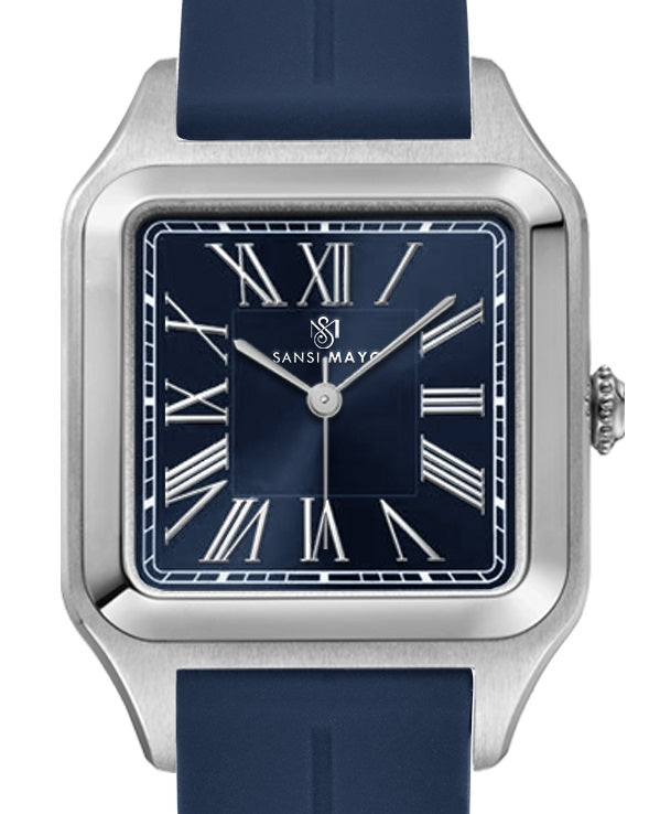 Albert Navy Blue Square Analog