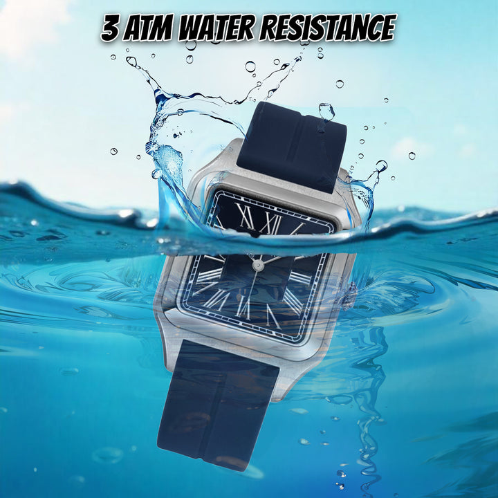 Albert Navy Blue Square Analog