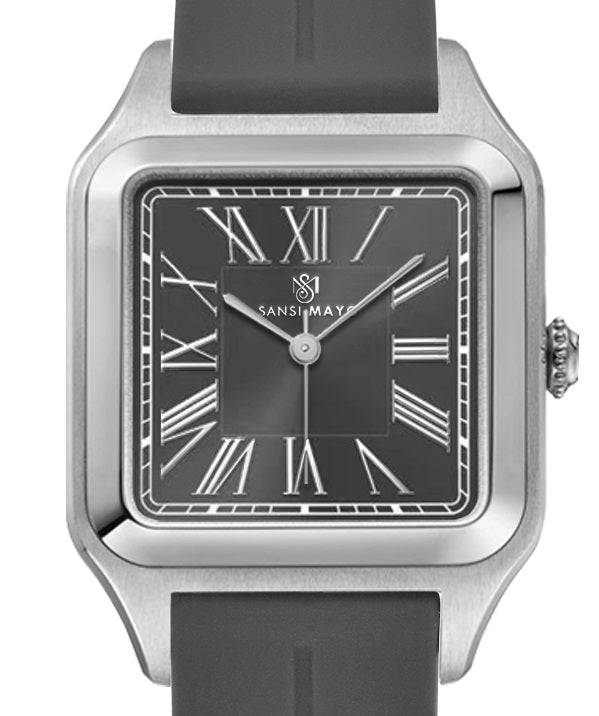 Albert Slate Grey Square Analog