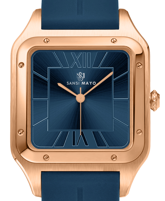 Carls Deep Ocean Blue Square Analog