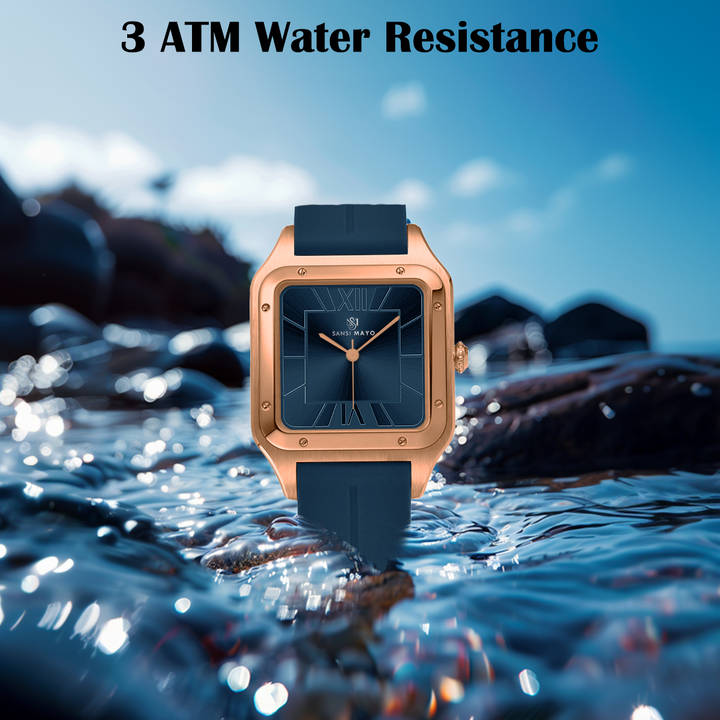 Carls Deep Ocean Blue Square Analog