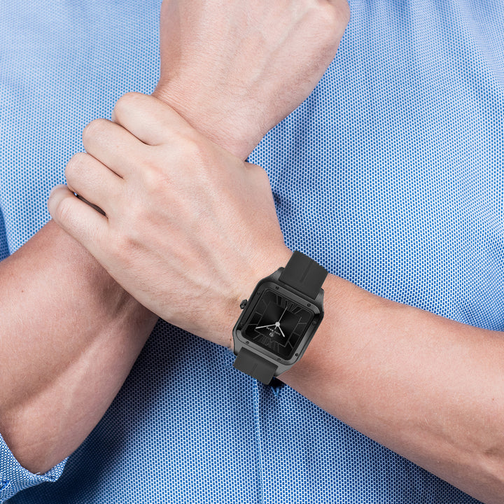 Carls Obsidian Black Square Analog