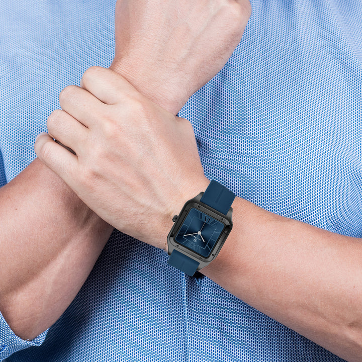 Carls Sapphire Blue Square Analog