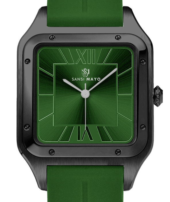 Carls Emerald Green Square Analog