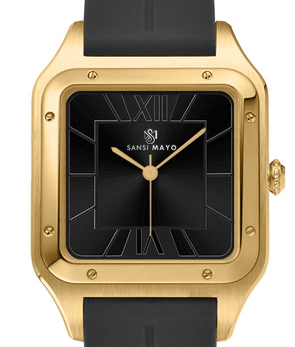 Carls Carbon Black Square Analog