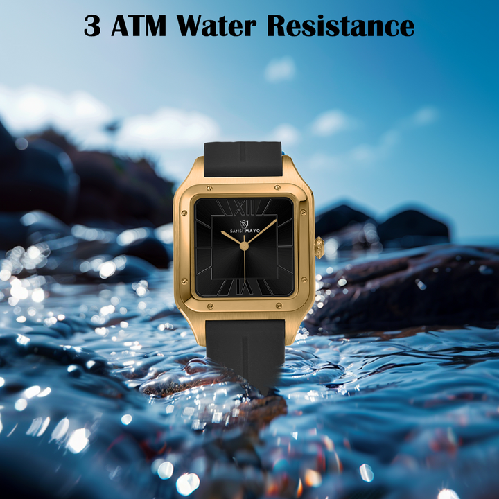 Carls Carbon Black Square Analog