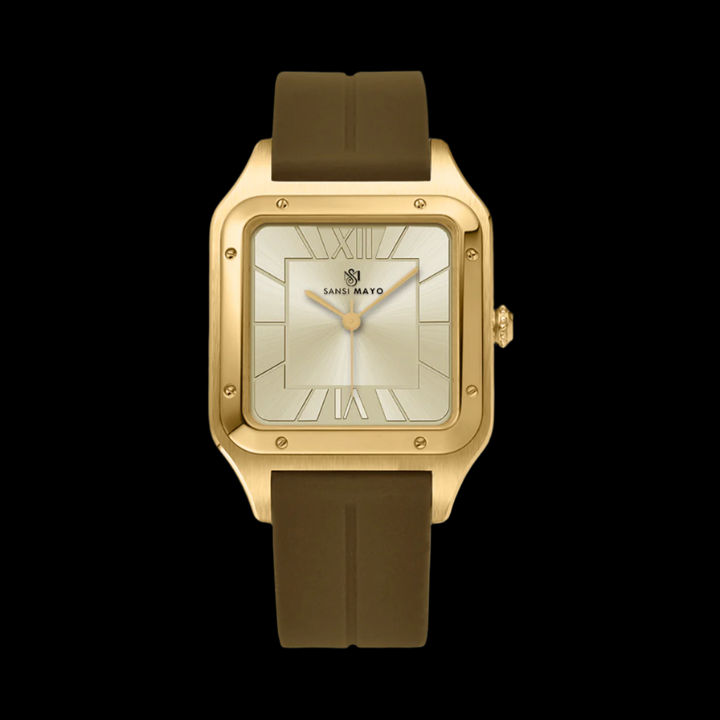 Carls Luxe Gold Square Analog