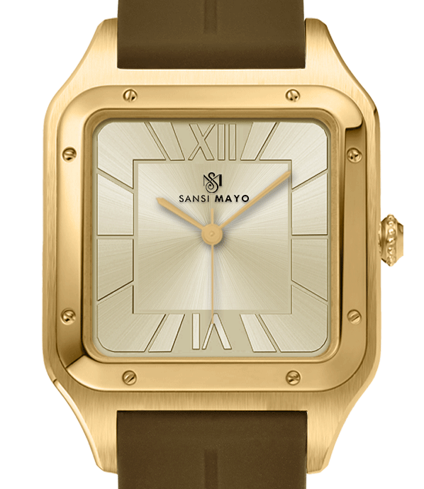 Carls Luxe Gold Square Analog