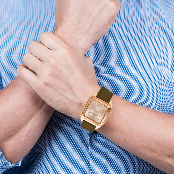 Carls Luxe Gold Square Analog