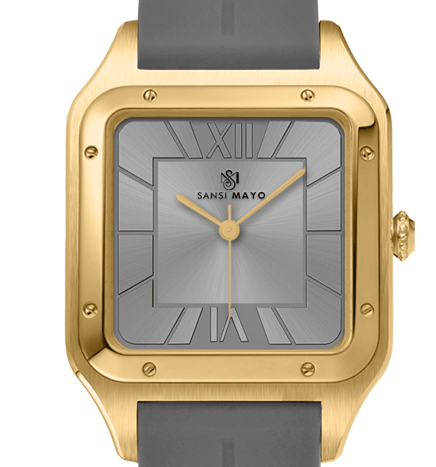 Carls Graphite Grey Square Analog