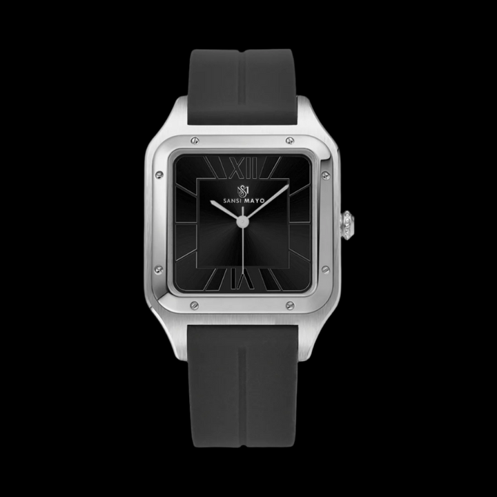 Carls Charcoal Black Square Analog