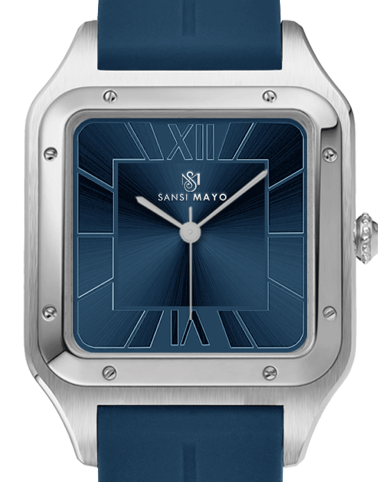 Carls Navy Blue Square Analog