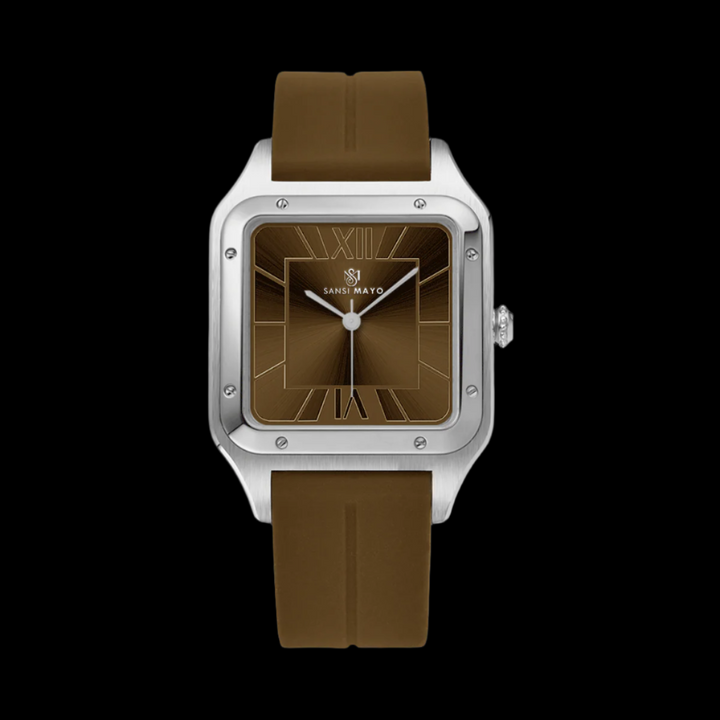 Carls Mocha Brown Square Analog