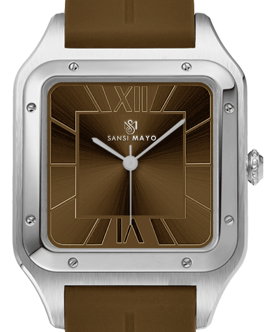 Carls Mocha Brown Square Analog