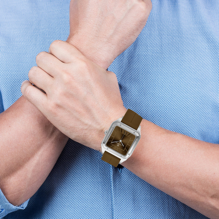 Carls Mocha Brown Square Analog