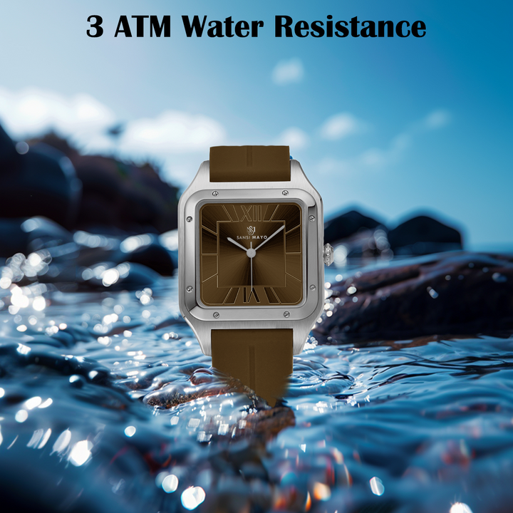 Carls Mocha Brown Square Analog