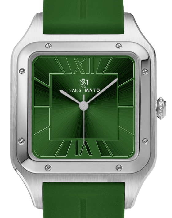 Carls Forest Green Square Analog