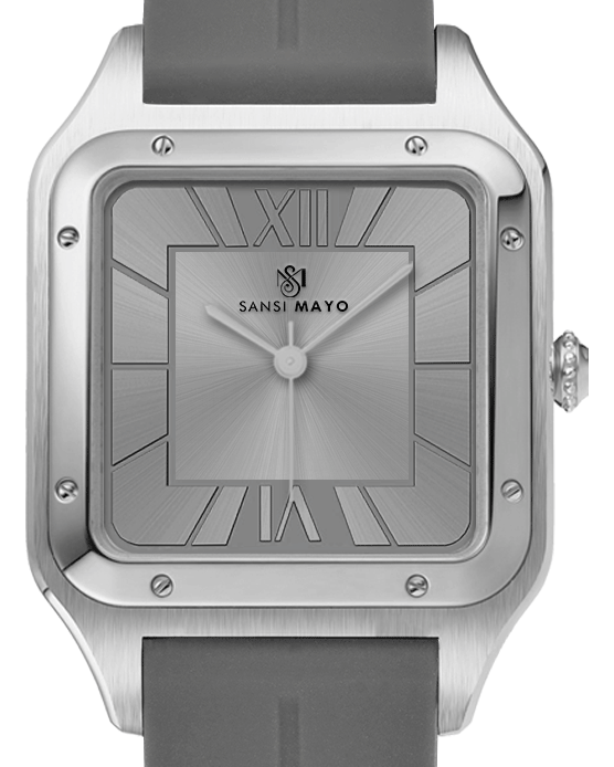 Carls Steel Grey Square Analog