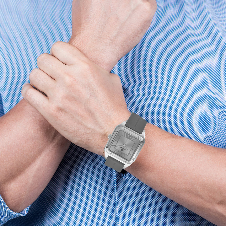 Carls Steel Grey Square Analog