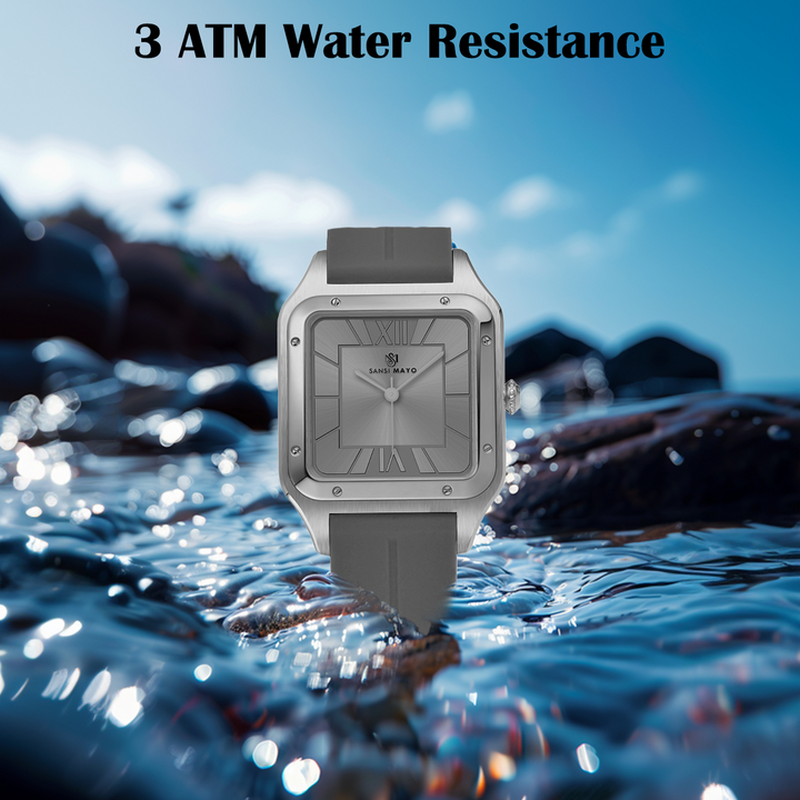 Carls Steel Grey Square Analog