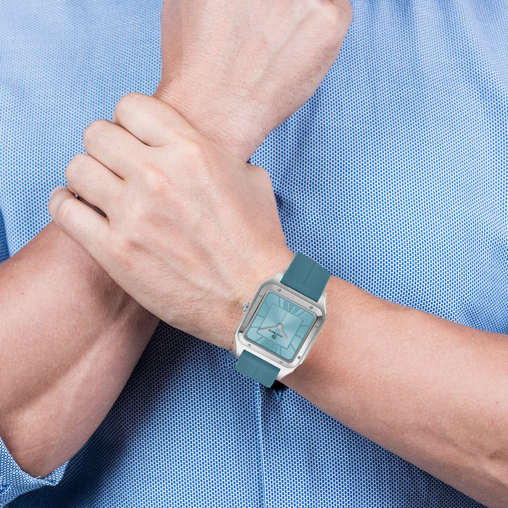 Carls Sky Blue Square Analog