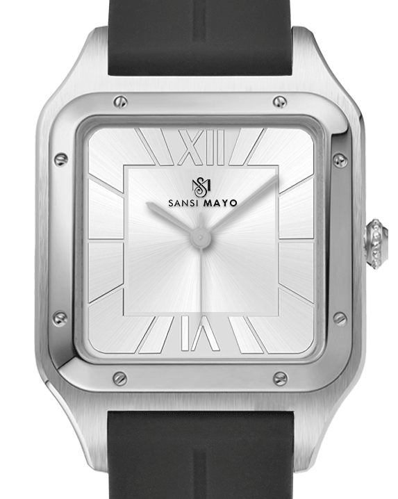 Carls Pearl White Square Analog